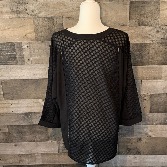 Chico’s Sheer Black Top Chico’s Elegant Top - Picture 2 of 16